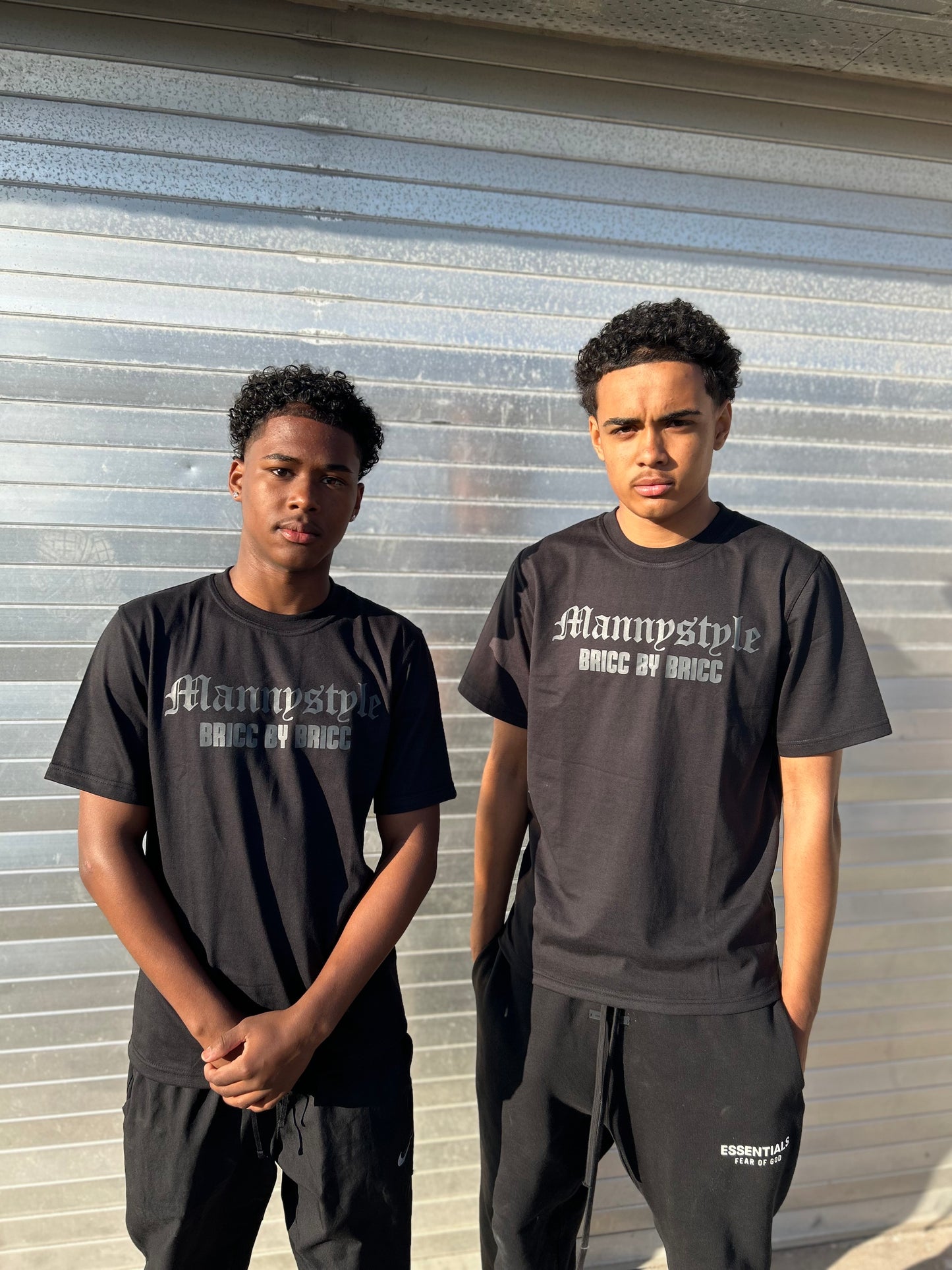 BLACK AND GREY "MANNYSTYLE X BRICC" TEE